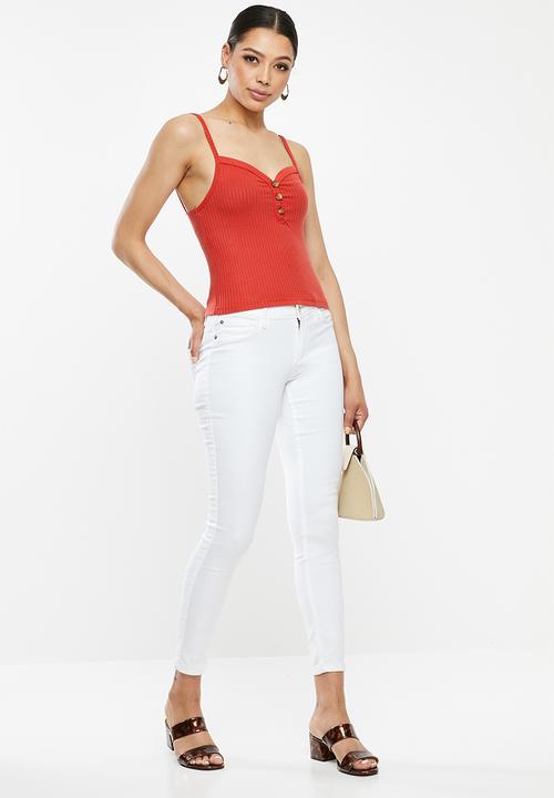 Missguided - Button cami - red