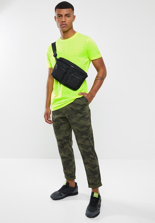 Brave Soul - Neon plain short sleeve tee - yellow