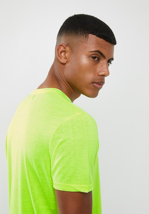 Brave Soul - Neon plain short sleeve tee - yellow