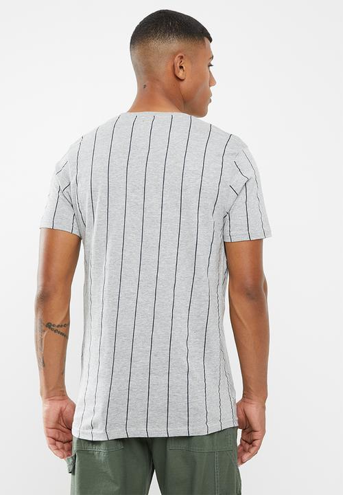 Brave Soul - Bart short sleeve stripe tee - grey