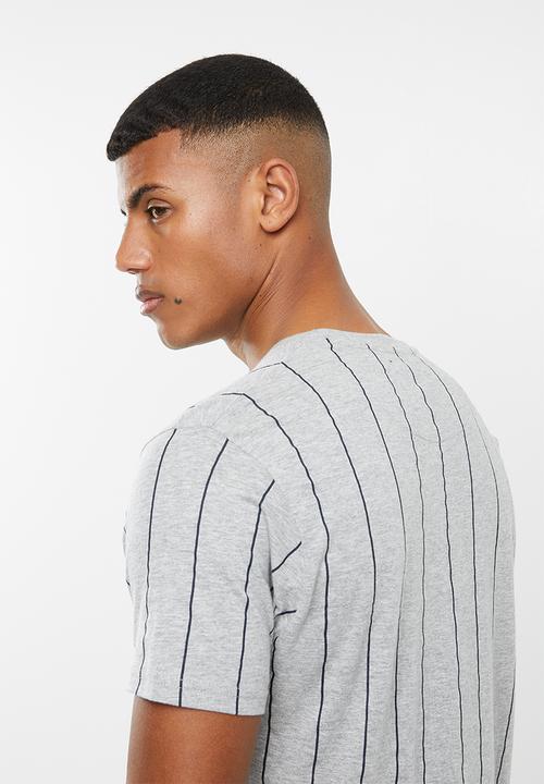 Brave Soul - Bart short sleeve stripe tee - grey