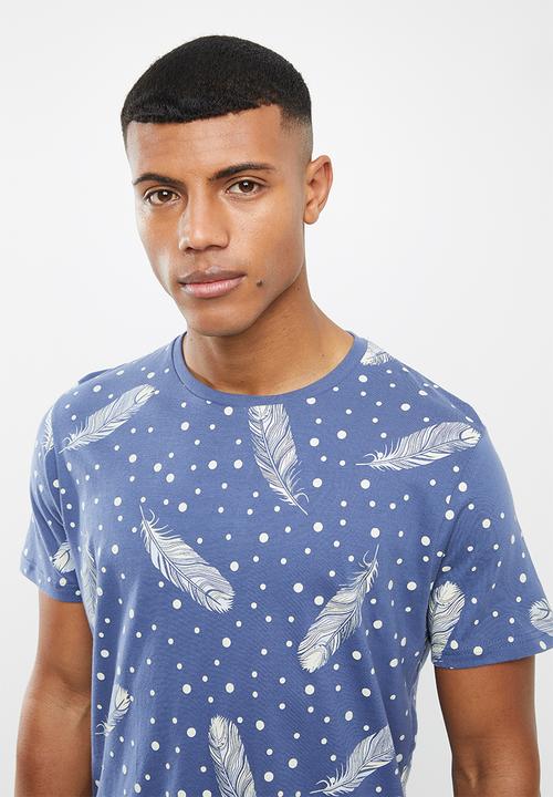 Brave Soul - Quill short sleeve tee - blue 