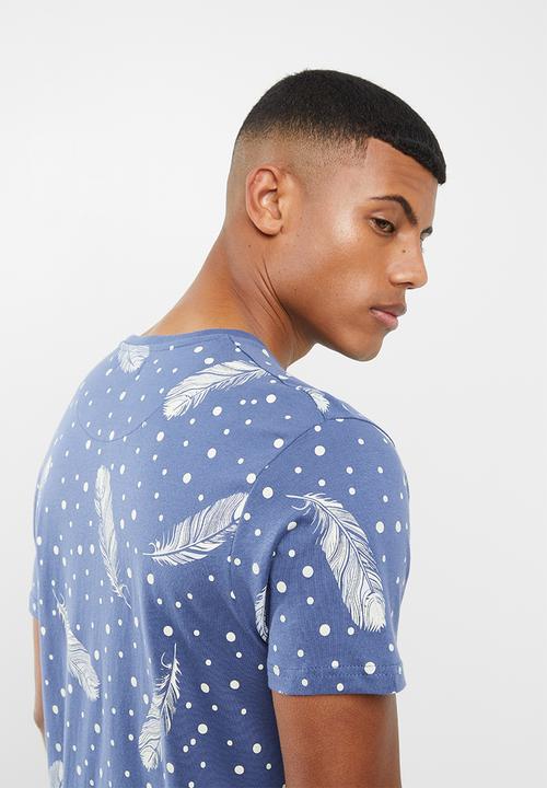 Brave Soul - Quill short sleeve tee - blue 