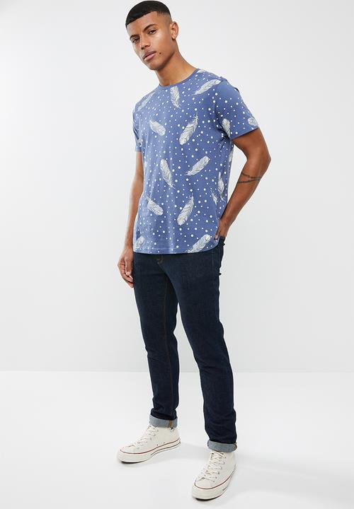 Brave Soul - Quill short sleeve tee - blue 
