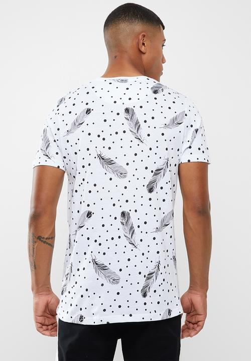 Brave Soul - Quill short sleeve tee - white & black 