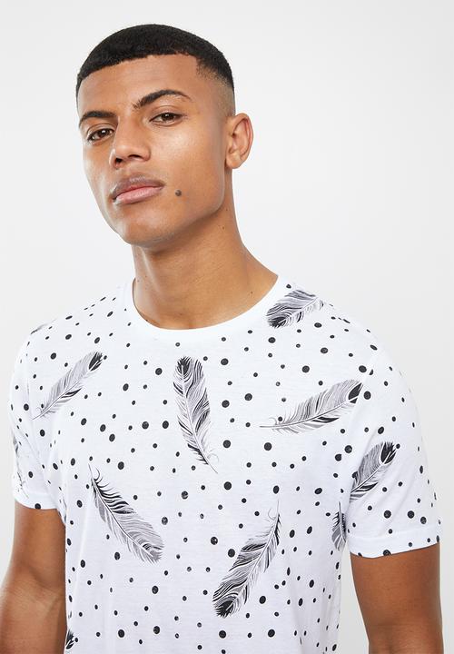 Brave Soul - Quill short sleeve tee - white & black 