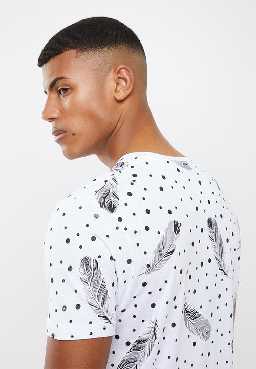 Brave Soul - Quill short sleeve tee - white & black 