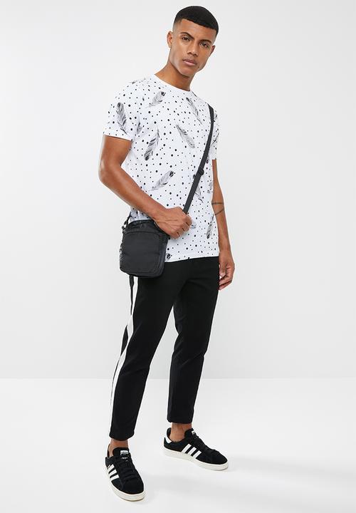 Brave Soul - Quill short sleeve tee - white & black 