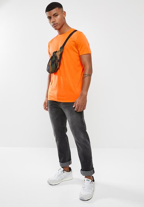 Brave Soul - Neon plain short sleeve tee - orange