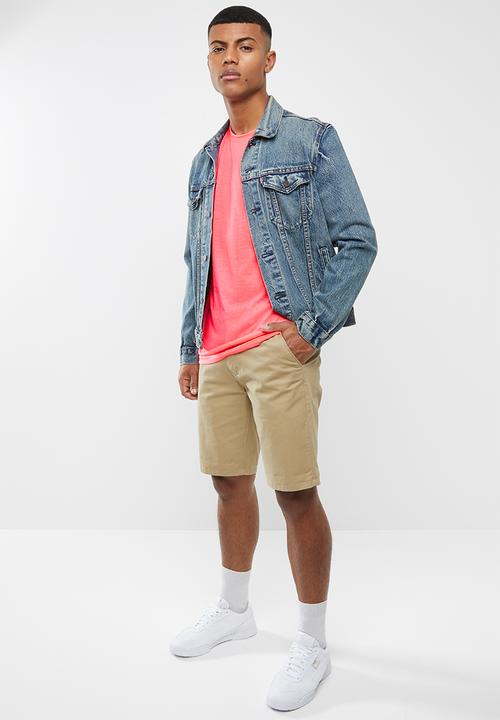Brave Soul - Neon plain short sleeve tee - pink