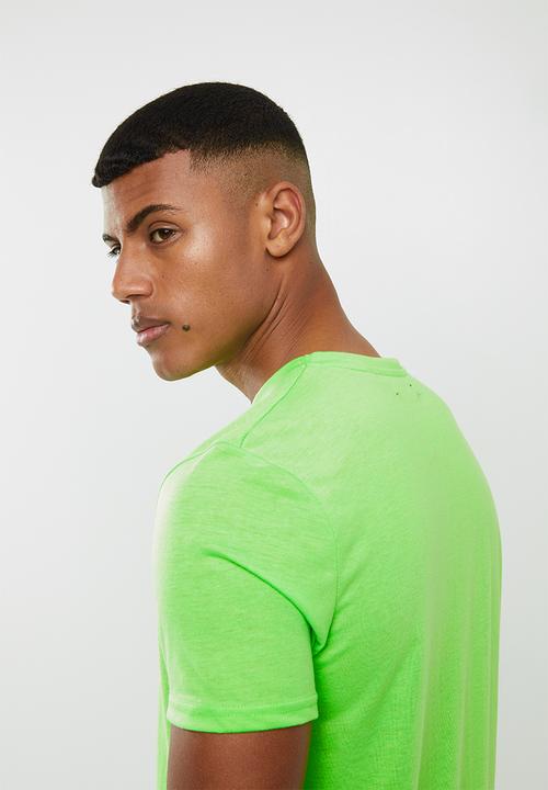 Brave Soul - Neon plain short sleeve tee - green