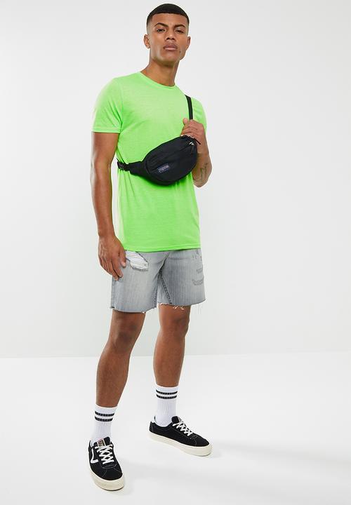 Brave Soul - Neon plain short sleeve tee - green