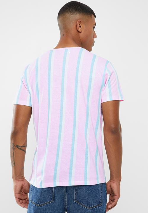 Brave Soul - Censored short sleeve stripe tee - multi