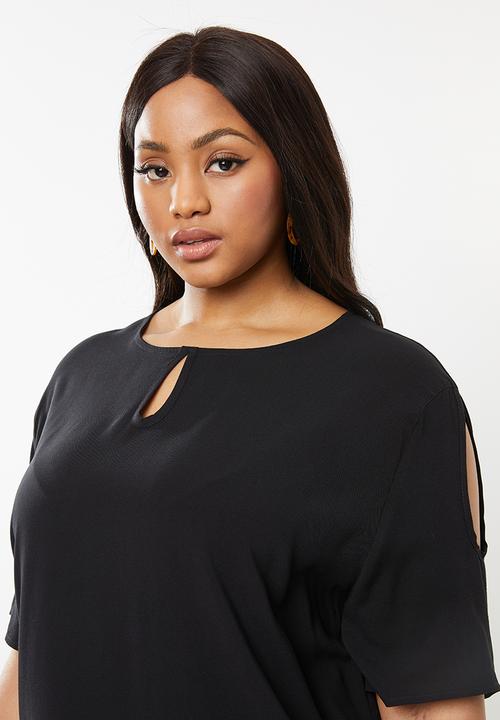 edit Plus - Keyhole blouse - black