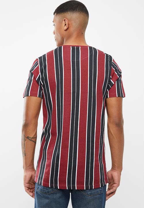 Brave Soul - Rock short sleeve stripe tee - multi