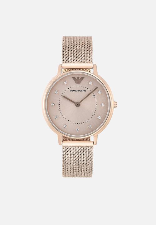 pink armani watch