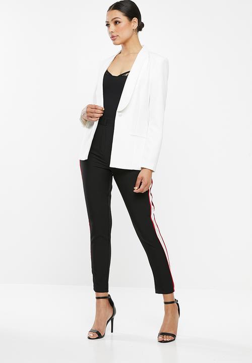 Missguided - Lace insert double strap bodysuit - black