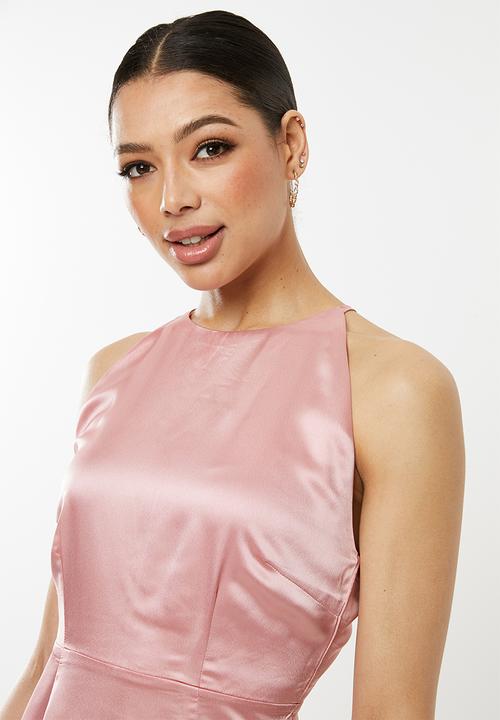 Missguided - Halter neck flippy hem dress - pink