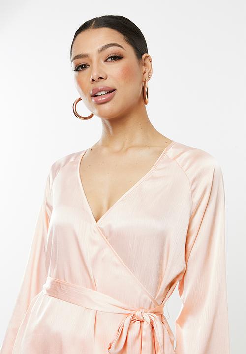 Missguided - Wrap tie waist blouse - pink