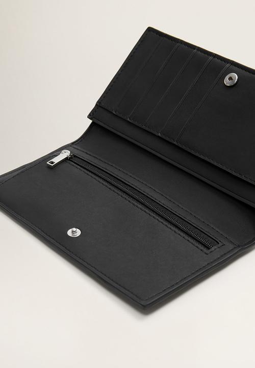 MANGO - Safiano-effect purse - black