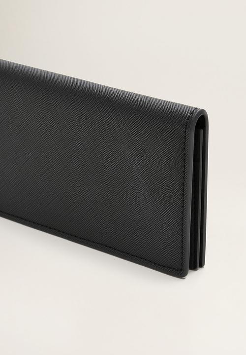 MANGO - Safiano-effect purse - black