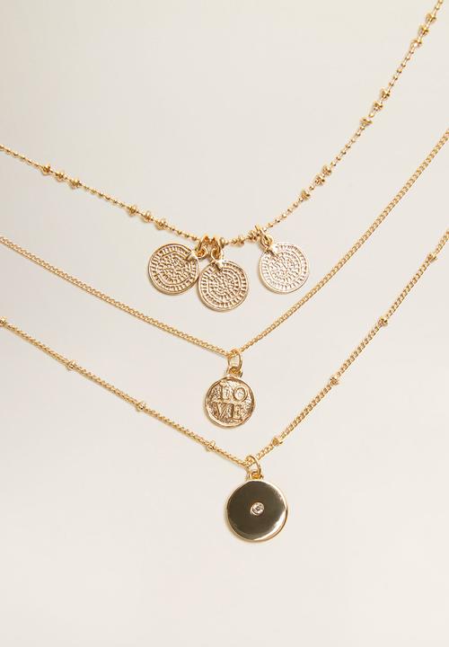 MANGO - Mixed chain necklace - gold