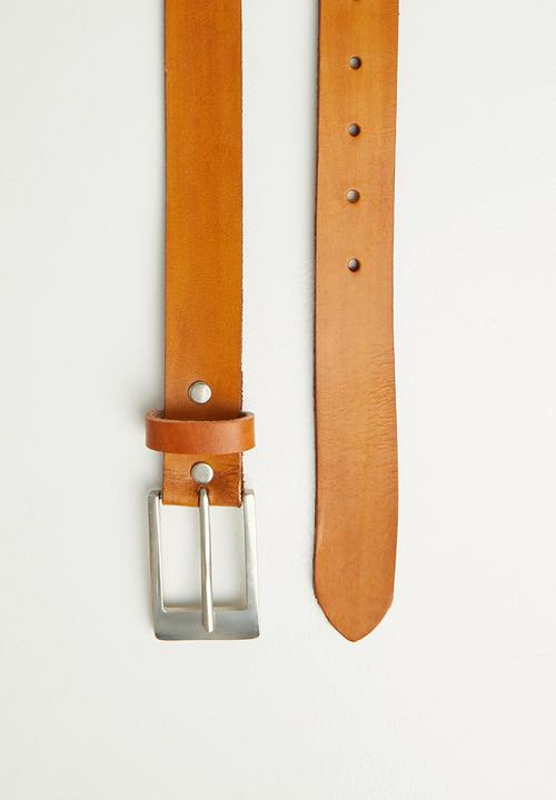Superbalist - Slim belt with edge embossed - tan