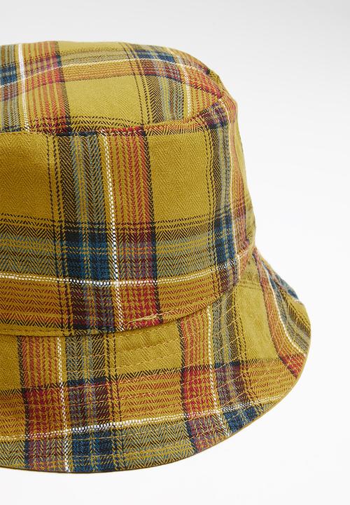 Superbalist - Check bucket hat - yellow