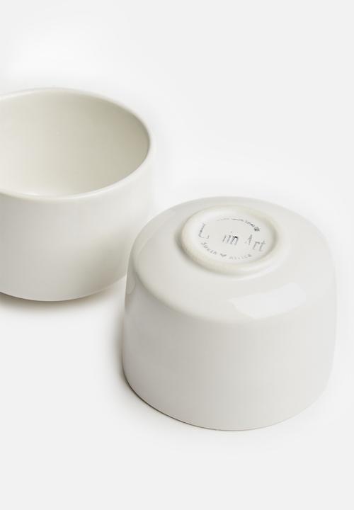 Urchin Art - Seasoning pinch pot set of 2 - white