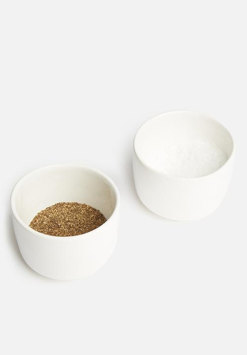 Urchin Art - Seasoning pinch pot set of 2 - white