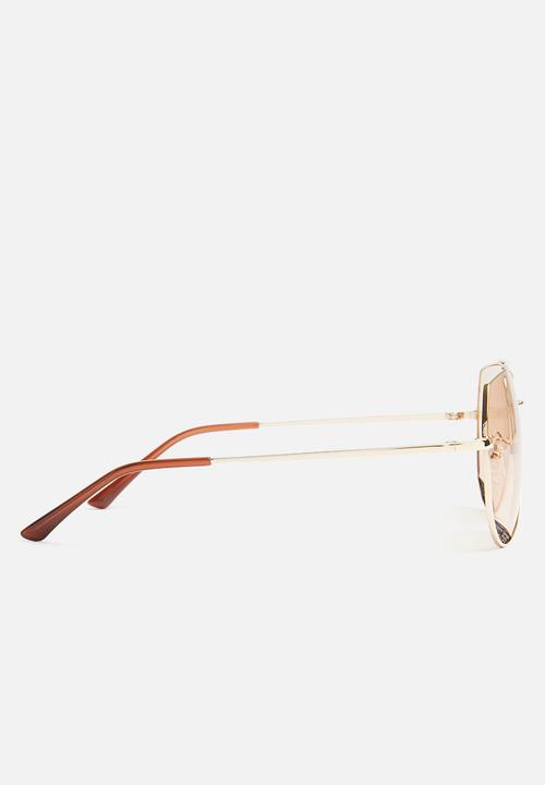 Superbalist - Angled avaitors sunglasses - gold