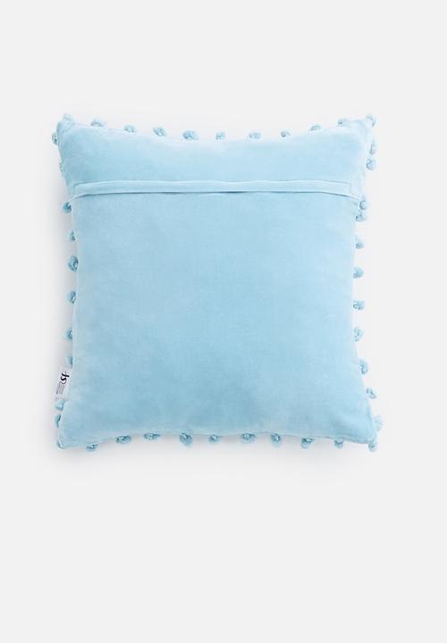 Sixth Floor - Sofia velvet cushion cover - blue