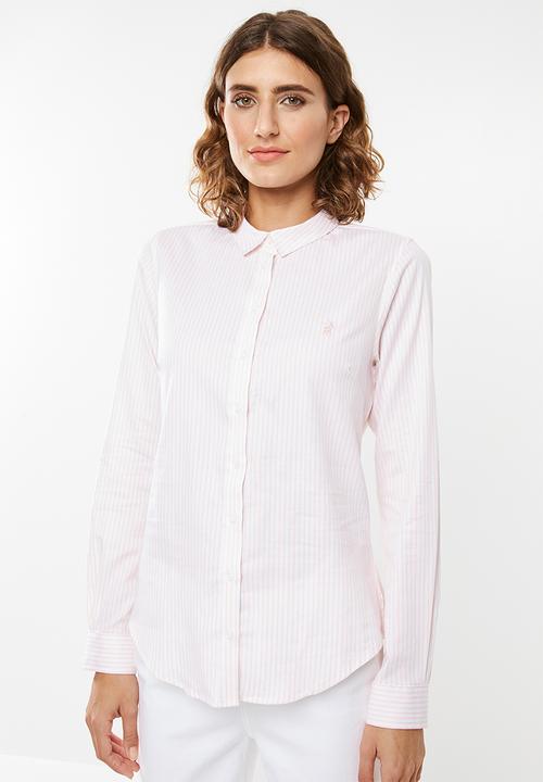 POLO - Gina long sleeve striped shirt - pink & white 
