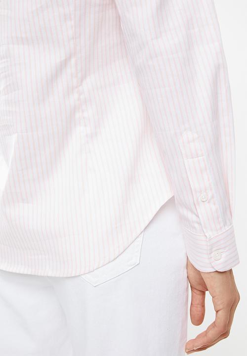 POLO - Gina long sleeve striped shirt - pink & white 