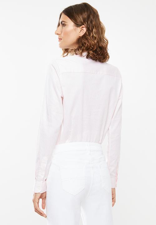 POLO - Gina long sleeve striped shirt - pink & white 