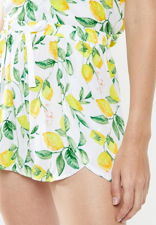 Superbalist - Printed sleep cami & shorts lemon print set - multi