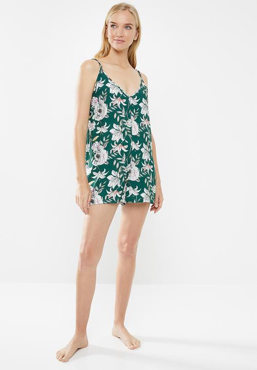 Superbalist - Printed sleep floral rompur - green