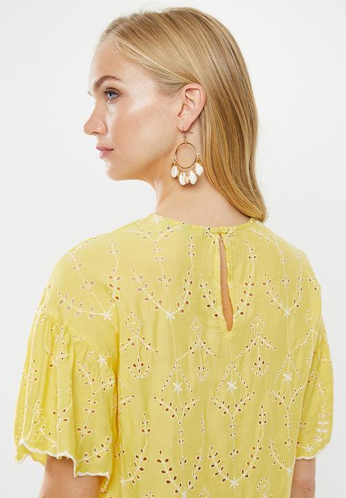 Vero Moda - Angie short sleeve top - yellow