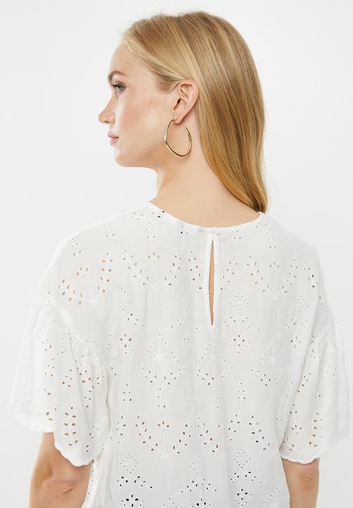 Vero Moda - Angie short sleeve top - white