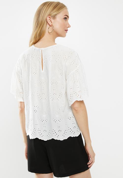 Vero Moda - Angie short sleeve top - white