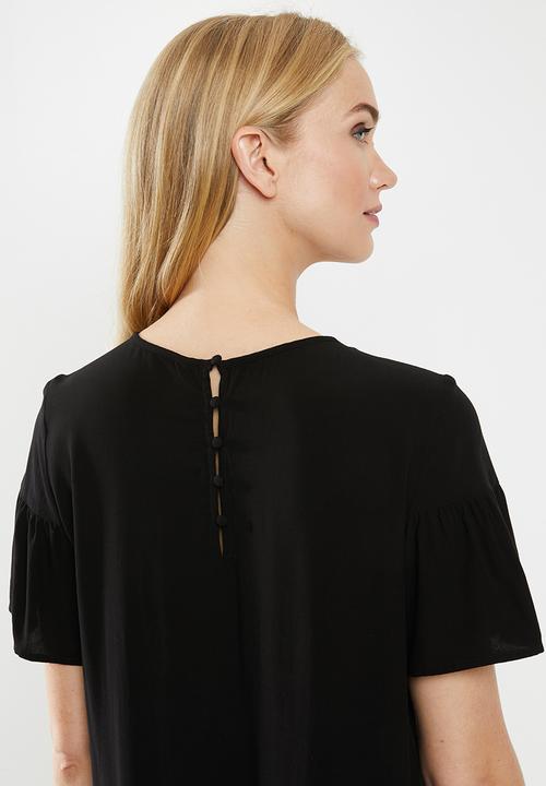 Vero Moda - Bethany button top - black
