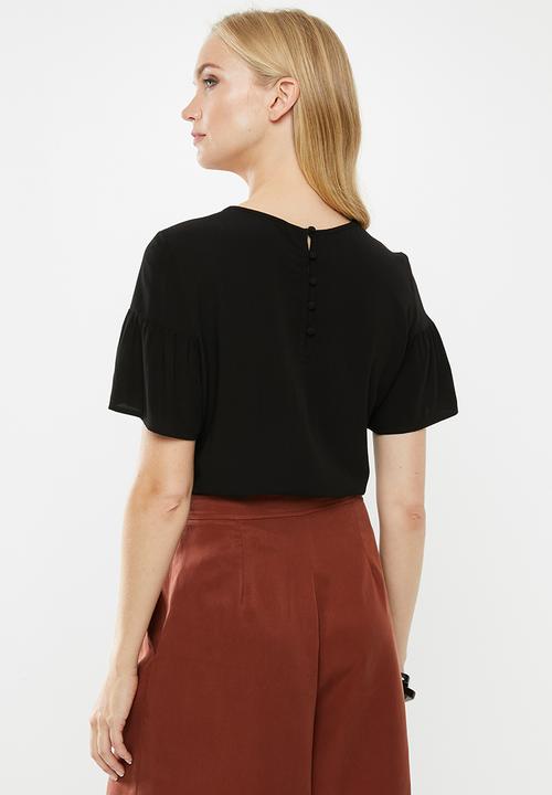 Vero Moda - Bethany button top - black