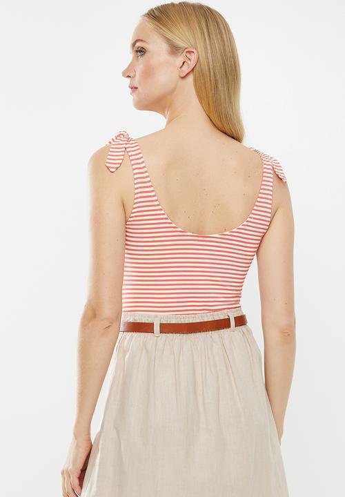 Vero Moda - Ava bodysuit - orange & white