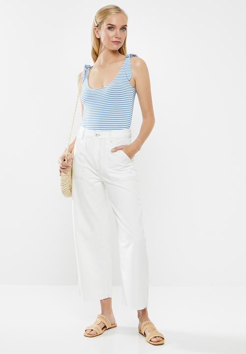 Vero Moda - Ava bodysuit - blue & white