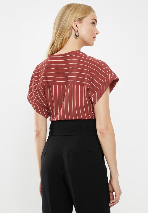 Vero Moda - Helle shirt - rust & white 