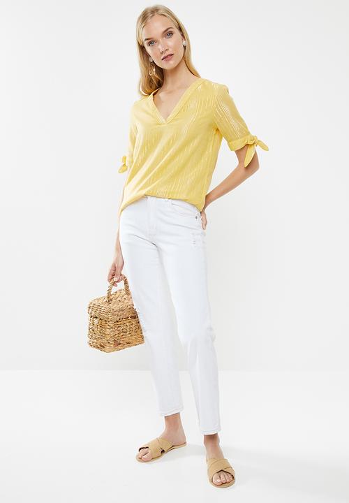 Vero Moda - Lena v-neck top - yellow