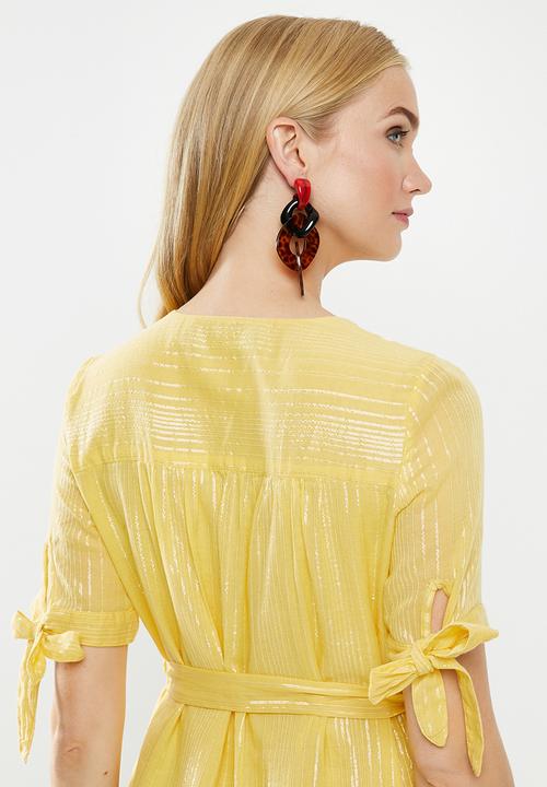 Vero Moda - Lena V-neck dress - yellow 