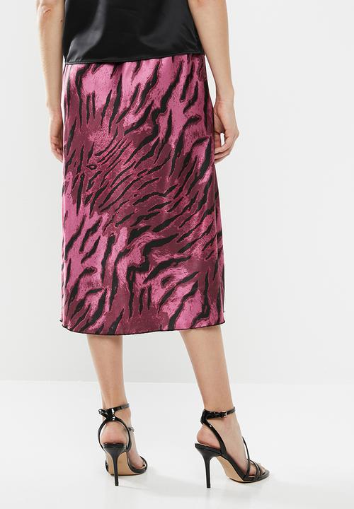 Vero Moda - Christine satin skirt - purple & black 