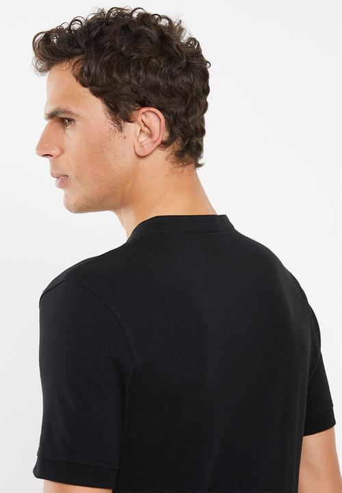 Superbalist - Siya slim pique mandarin golfer - black