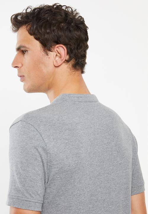 Superbalist - Pique slim fit mandarin golfer - grey
